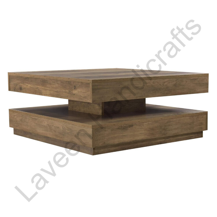 Swivel Top Low Living Room Table Brown