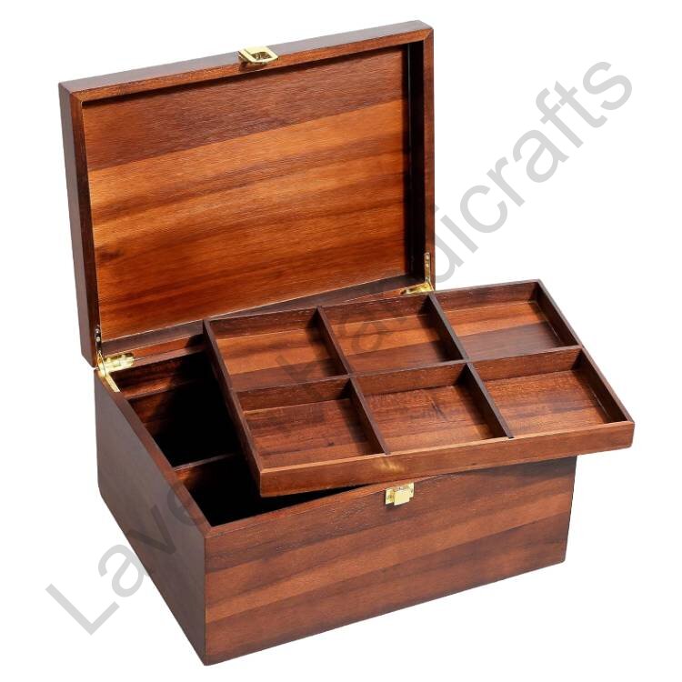 Decorative Memory Box Brown With Adjustable Tray