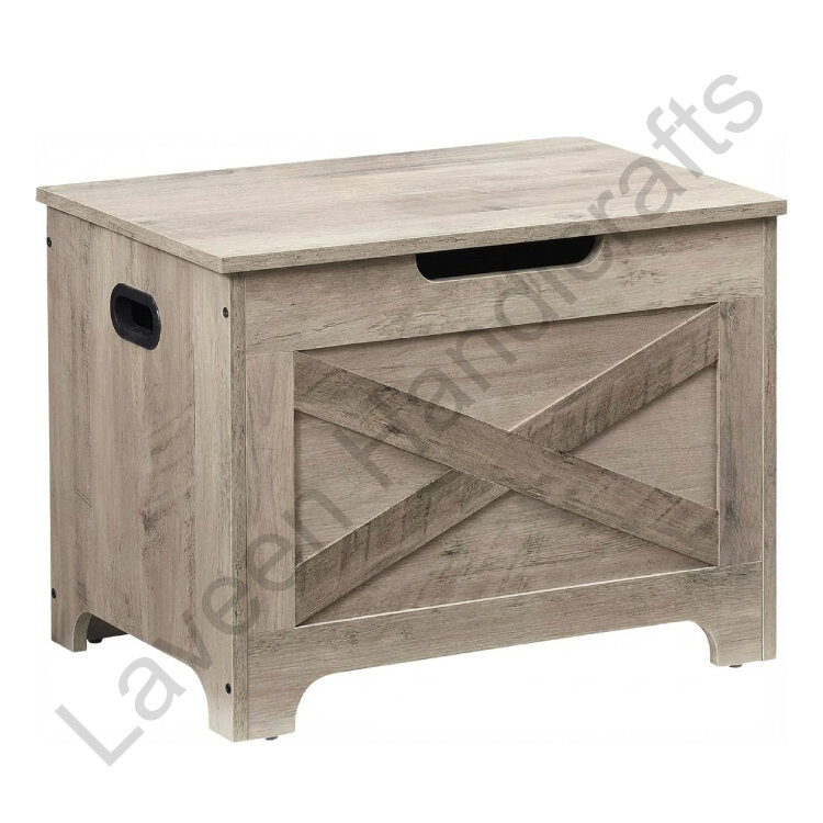 Easy Assembly Storage Ottoman Grey