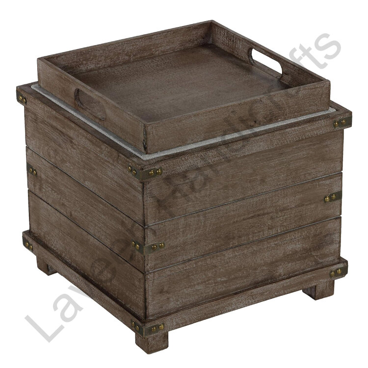 Spacious Storage Ottoman Brown