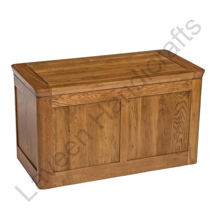 Modern Thick Top Lid Storage Ottoman Brown