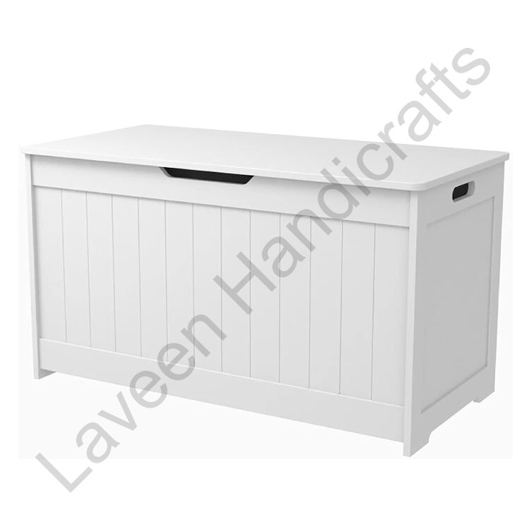 Simple Design Storage Ottoman White