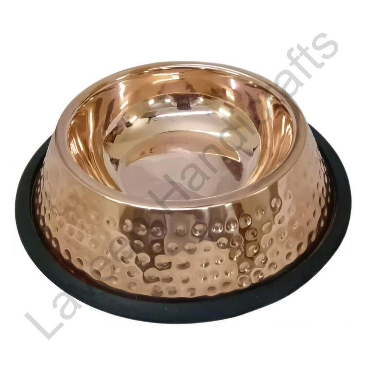 Hammered Copper Pet Bowl