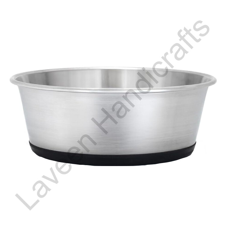 Non-Slip Silicone Base Pet Bowl Silver