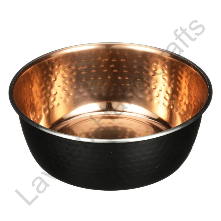 Hammered Decorative Pet Bowl Black