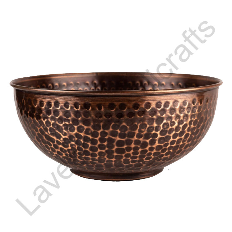 Hammered Finish Copper Pet Bowl