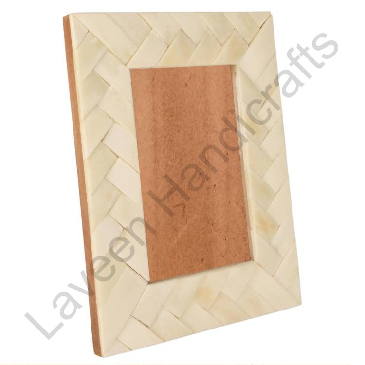 Braided Bone Photo Frame Creme