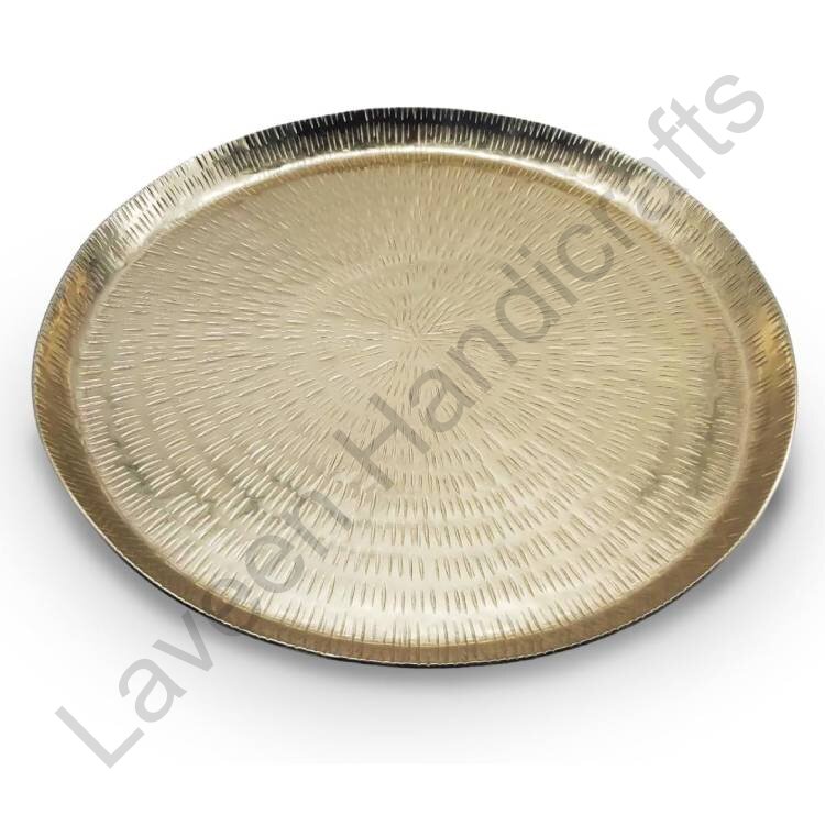 Circular Brass Plate Golden