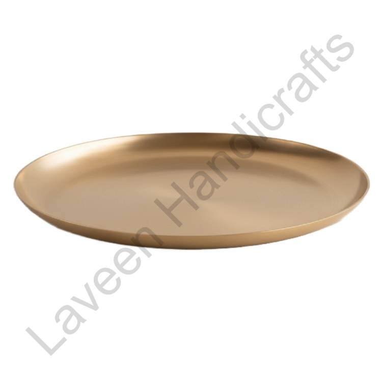 Traditional Dinner Brass Plate Golden