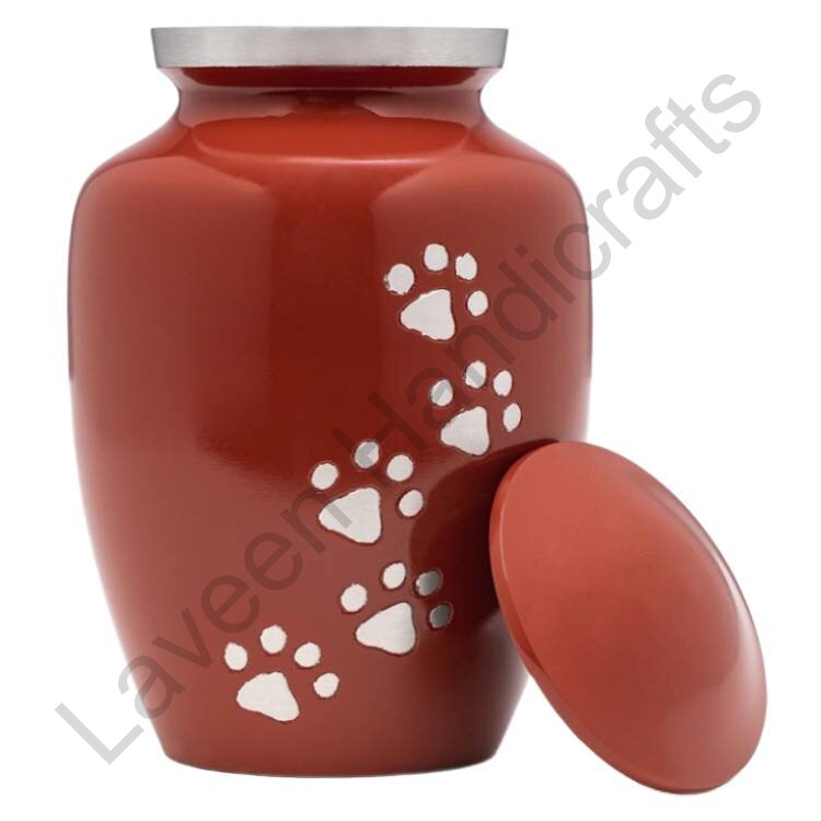 Serene Paws Memorial Pet Urn Orange