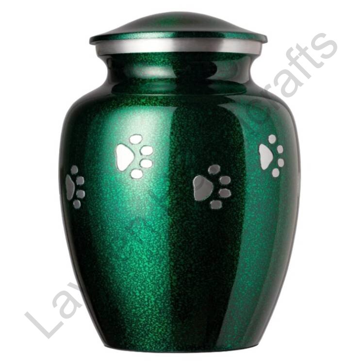 Serene Paws Memorial Pet Urn Green