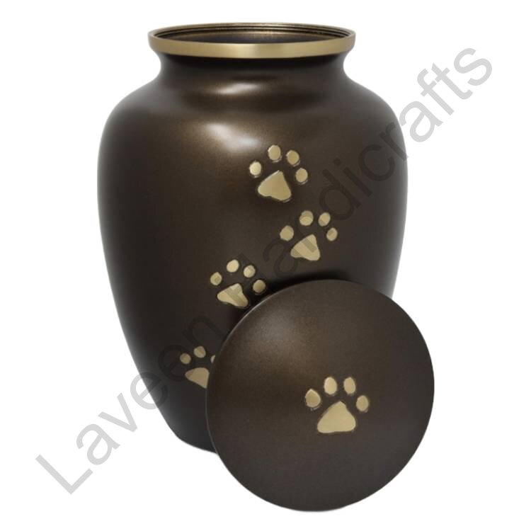 Heavenly Paw Prints Pet Urn Dark Green