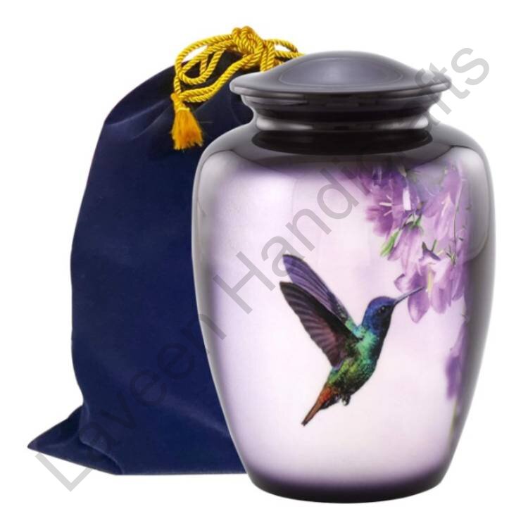 Bird Pattern Pet Urn Purple
