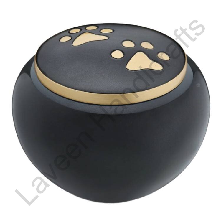 Unforgettable Paw Prints Pet Urn Black