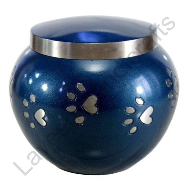Diamond Paws Pet Urn Blue
