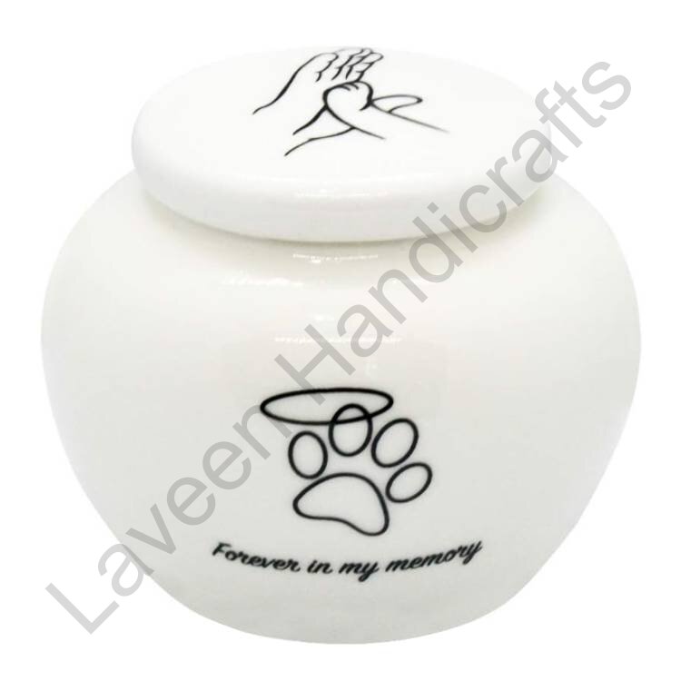 Forever In My Memory Pet Urn White