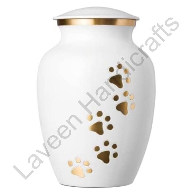 Serene Paws Memorial Pet Urn White