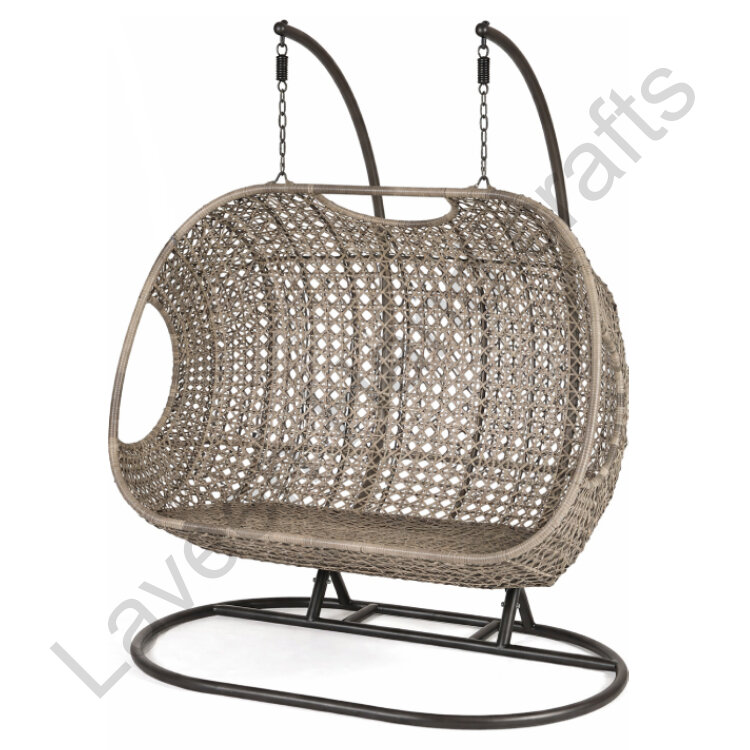 Cocoon Egg Shape Rattan Swing Grey