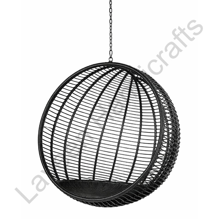 Elegant Rattan Swing Black