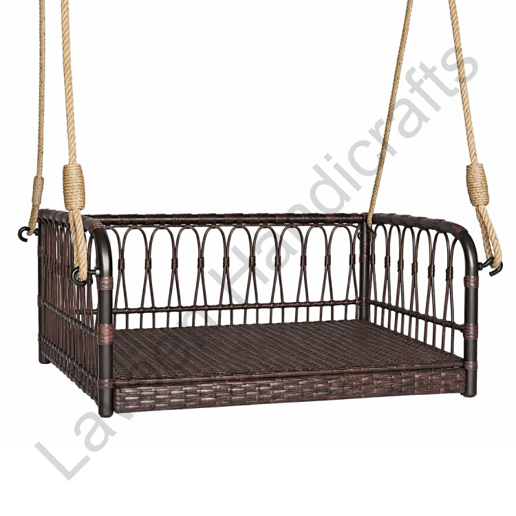 Single Person Rattan Swing Grey