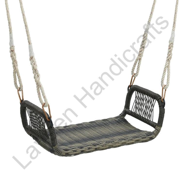 Cozy Armrests Rattan Swing Grey