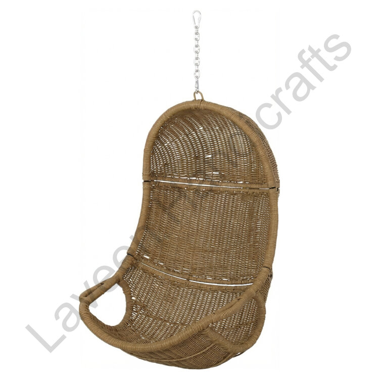 Basket Style Rattan Swing Brown