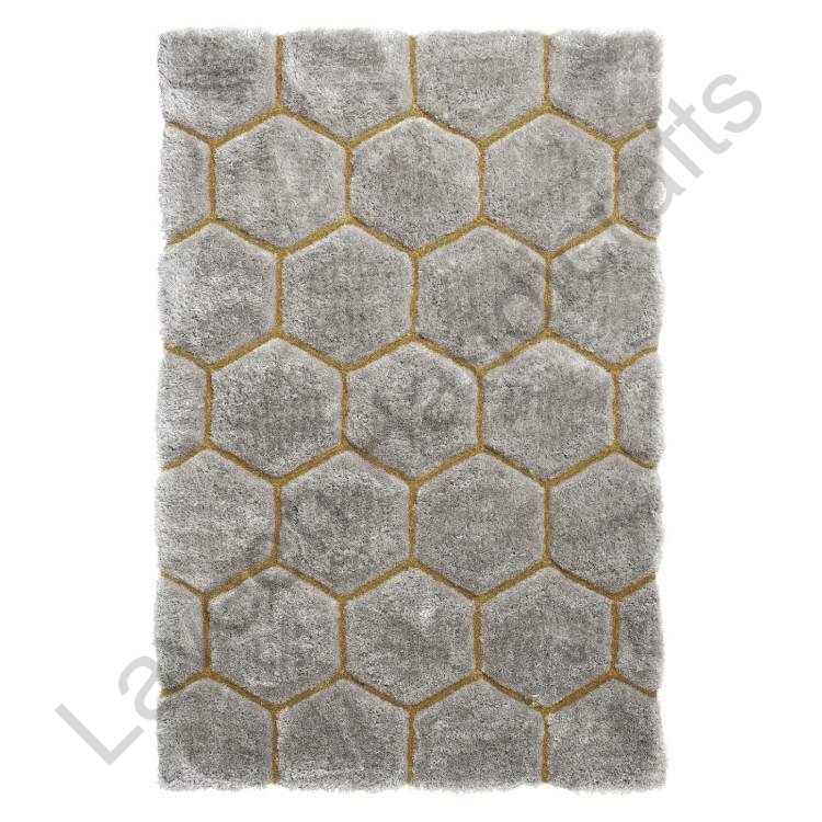 Shaggy Bedroom Rug Grey / Yellow