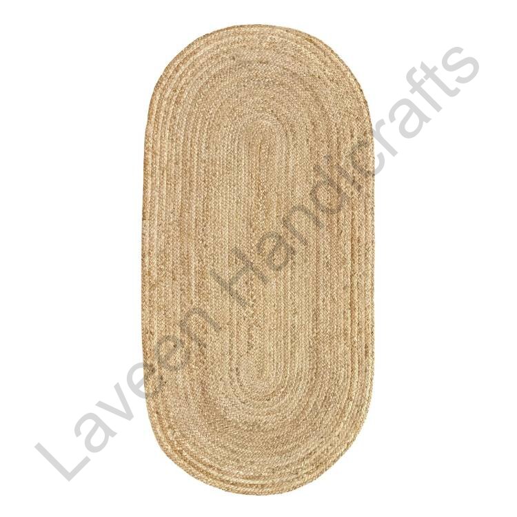 Living Room Jute Fibre Rug Brown