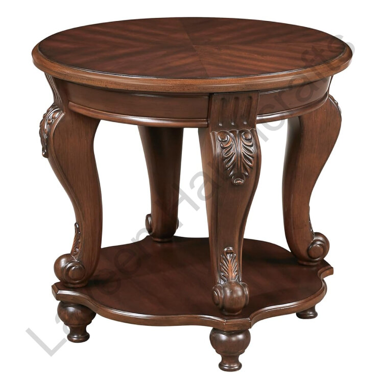 Elegant Carvings Side Table Brown