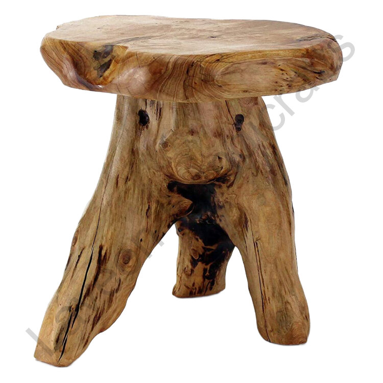 Mushroom Shape Side Table Brown