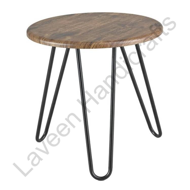 Vintage Round Side Table Brown