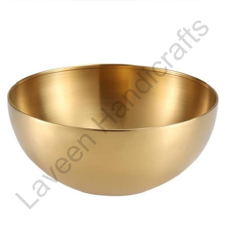 Elegant Plain Serving Bowl Golden