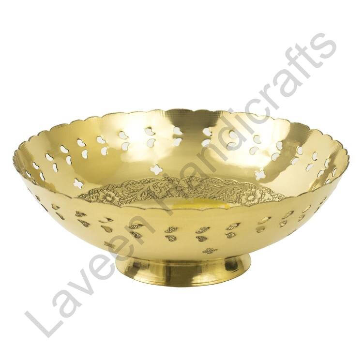 Engraved Serving Bowl Golden