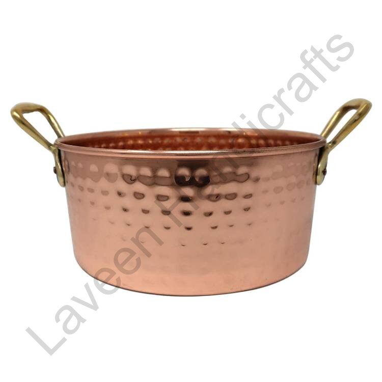 Hammered Serving Pot Copper/Brass