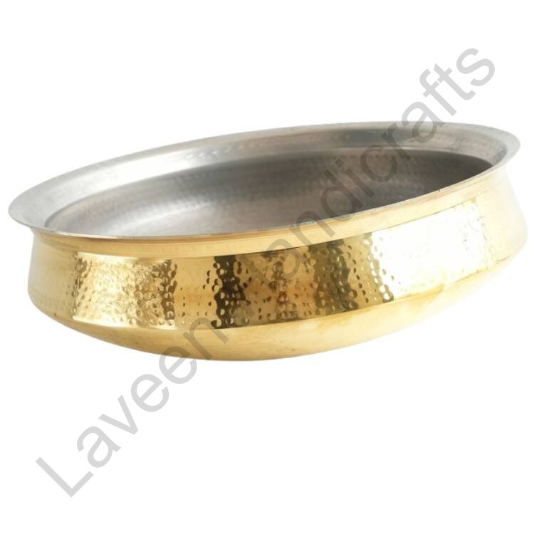 Hammered Lagan Serving Handi Copper/Brass Golden