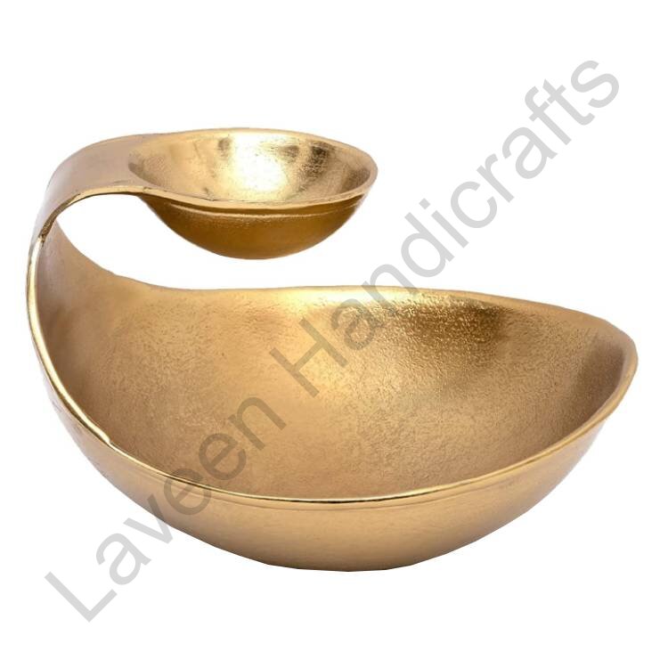 Centerpiece Serving Platter Brass Golden