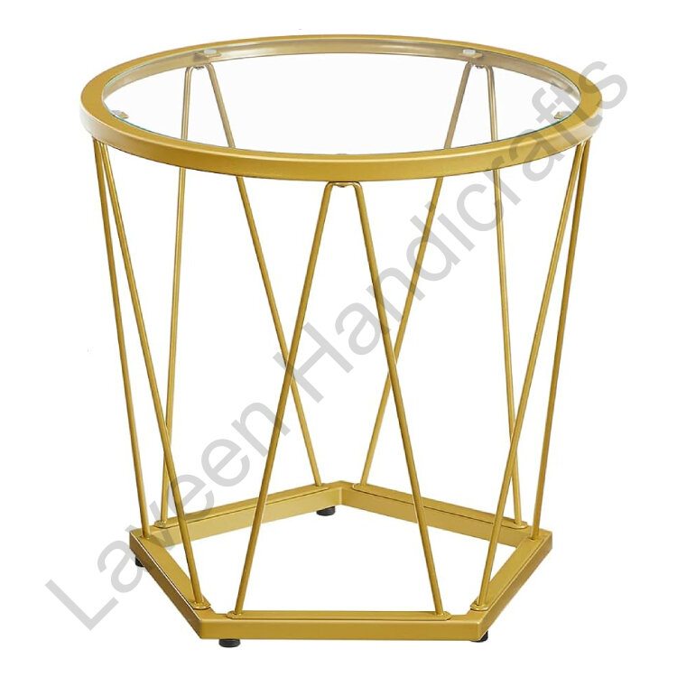 Round End Coffee Table Golden