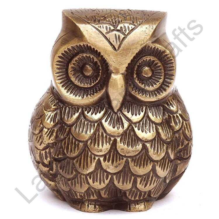 Vintage Owl Decor Table Top Golden