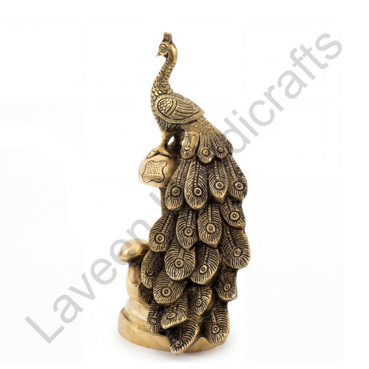 Peacock On Mashroom Table Top Golden