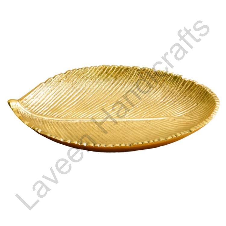 Leaf Shaped Tray Golden
