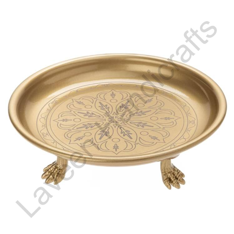 Pedestal Tray With Eagle Claw Feet Golden