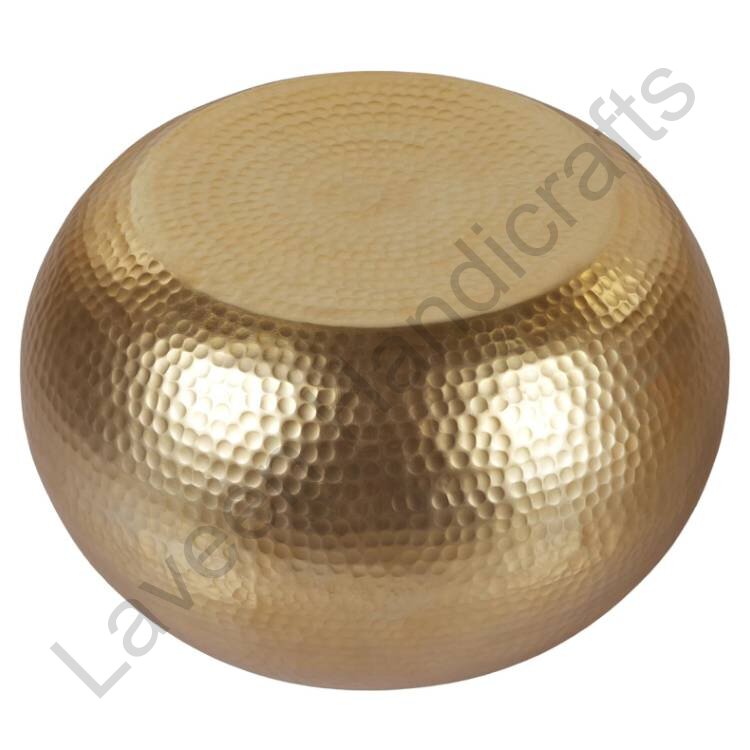 Round Hammered Coffee Table Golden