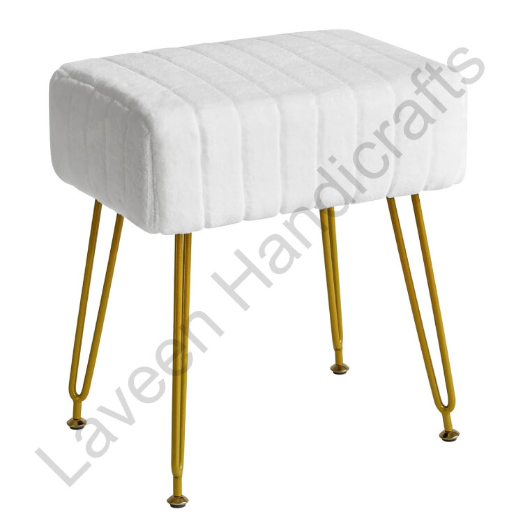 Rectangular Home Decor Pouffe White