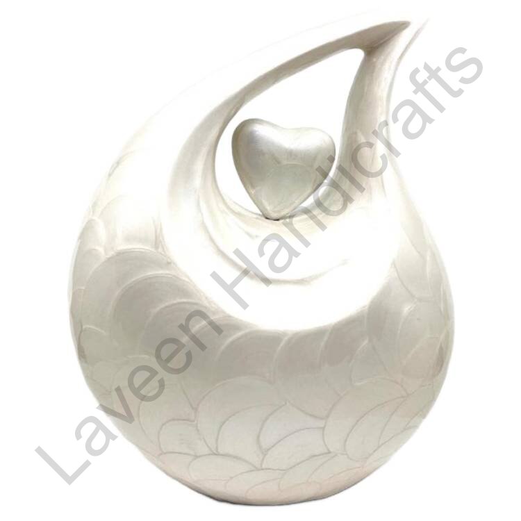 Classic Finish Tear Drop Urn Cream White