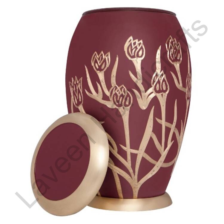 Tulip Design Human Urn Burgundy
