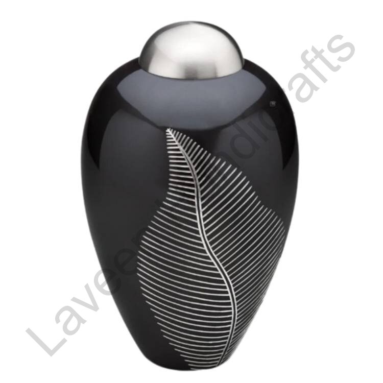 Leaf Stripe Human Urn Black