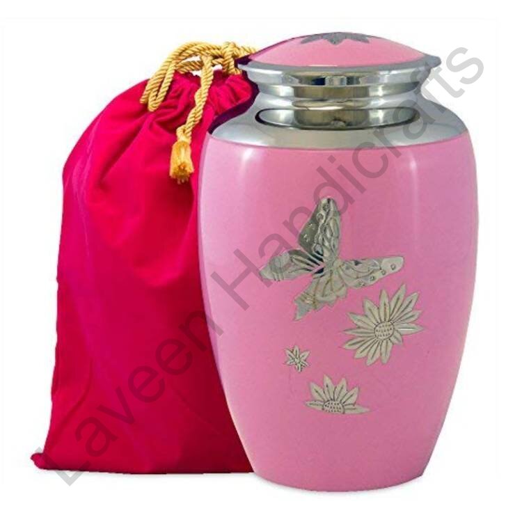 Butterfly Flower Human Urn Pink With Pouch