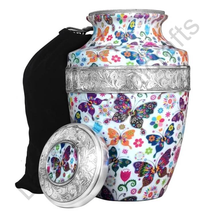 Colorful Butterfly Human Urn White