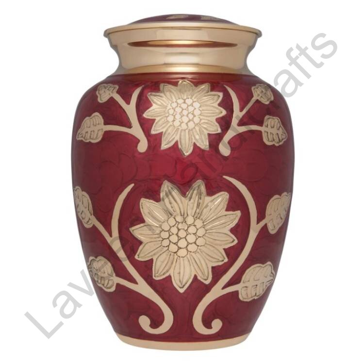 Sunflower Human Urn Burgundy