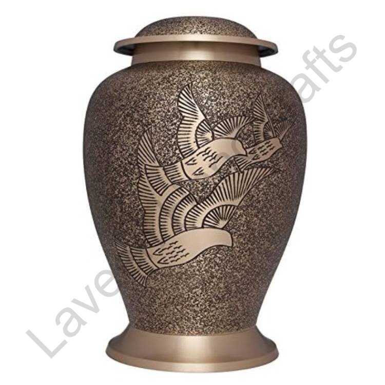 Rustic Flying Bird Human Urn Bronze